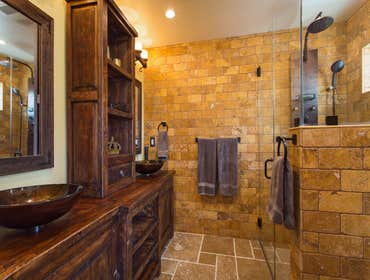 Spanish rustic master bath