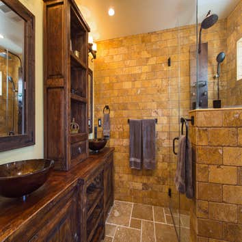 Spanish rustic master bath