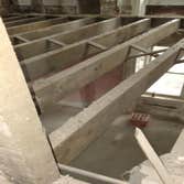 Demolition of interior walls an floors Demolition of interior walls and floors.