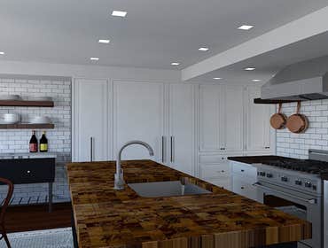 New Kitchen with lots of tiles