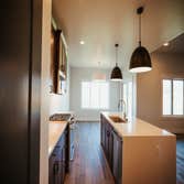 Kitchen with waterfall island