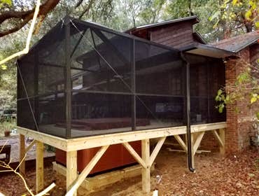 Screen room hot tub and deck addition