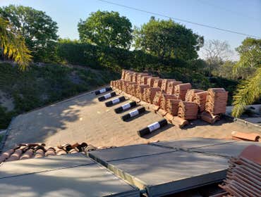 Photos by Peak Builders & Roofers of Orange County #5 Clay tile lift and relay, 8,500 sq/ft.