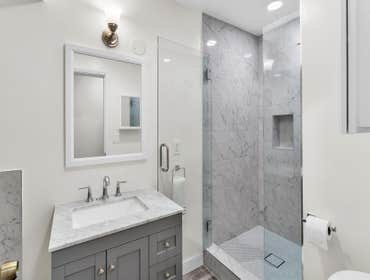 Bathroom Remodel-La Jolla We successfully transformed this bathroom, ensuring safety, updating plumbing and electricals. Despite limited space, we rais