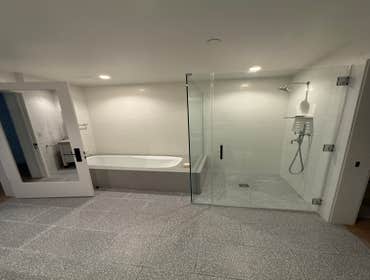 Full bathroom remodel A complete bathroom remodel in Beverly Hills, transformed from outdated to modern and elegant. This renovation included a new sho