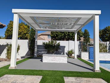 4K Aluminum Lattice Pergola with Design Panels