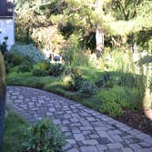 paved walkway & garden