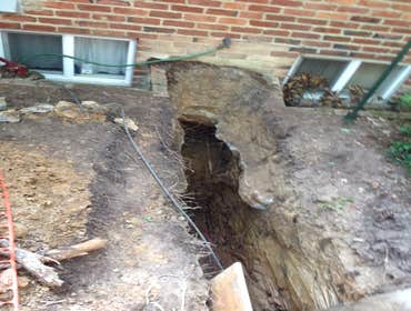 during sewer replacement