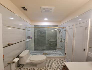 Photos by Rojas Acquisitions LLC #3 Full house remodel, started with the guest bath, relocated toilet, turned bathtub into walk in shower, then started