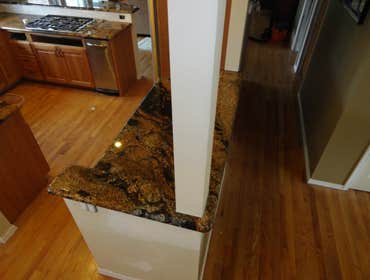 Kitchen Install Check out how the beam appears to be coming out of the granite and how the whole thing looks completely seamless. Just try to find the 