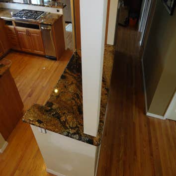 Kitchen Install Check out how the beam appears to be coming out of the granite and how the whole thing looks completely seamless. Just try to find the 