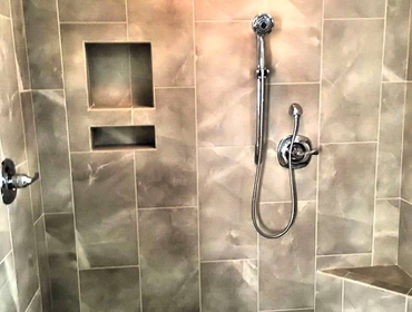 Bathroom Remodeling by Beach Remodeling HHI Bathroom remodel in Sea Pines with custom showers, tile, vanities, fixtures, lighting by Beach Remodeling H