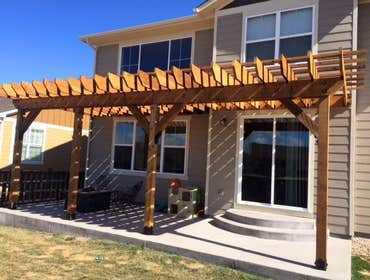 Timnith pergola Large pergola to give the homeowners some shade without taking away all the natural light inside their home.