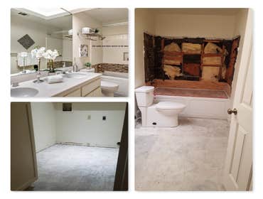 Guest bathroom demo Irvine before/after
