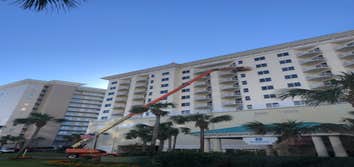Complete Exterior painting of the Wyndham Hotel