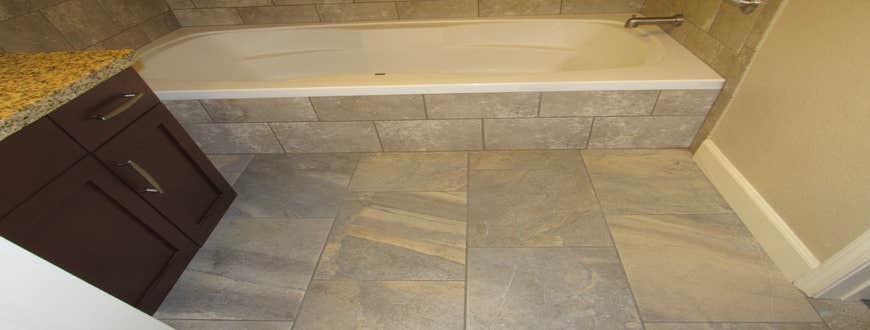 Tub with tile