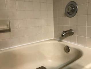 Photos by Mr Honey Do Home Improvement LLC #1 removed existing loose tiles with favorable site conditions. Removed water damaged drywall. Cleaned tiles
