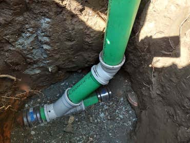 Photos by Tungsten plumbing #1 Sdr 26 Property line cleanout