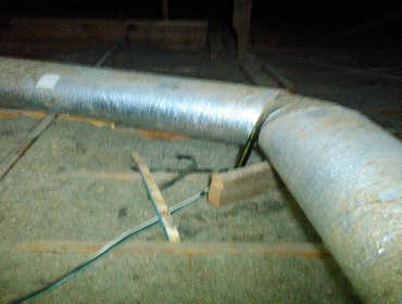 Old unlined fiberglass duct