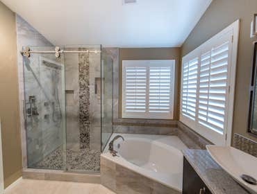 Photos by Behrmann Home Basics LLC, Dba BHB Remodel & Renovation or BHB Repair & Maintenace #4 Upgrade of shower, Custom Floating Vanity, New Tub Skirt