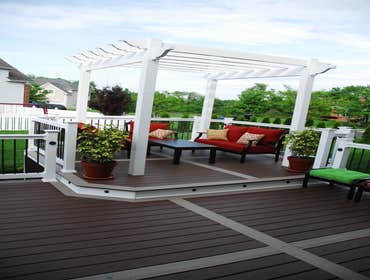 Picture perfect picture frame deck We designed this deck with a picture frame design and we went all out with multiple forms of deck lighting.