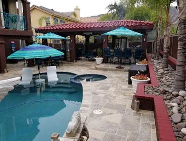 Tile around pool & Gazebo
