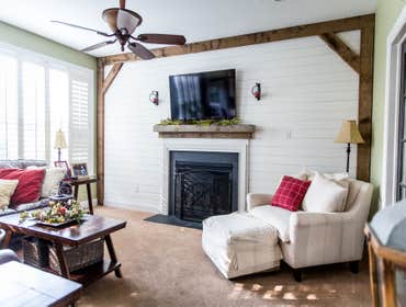 Barnwood Accents Updated this clients livingroom with shiplap and barnwood!