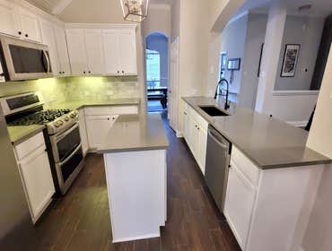 Photos by TruBlue House Care of Allen #7 Kitchen remodeling: New countertop, backsplash, sink, faucet