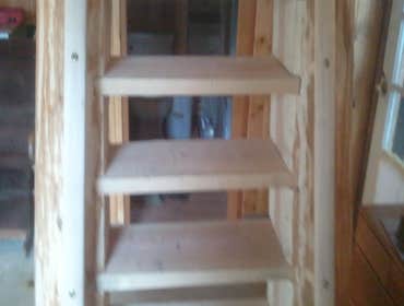 Cameron Cattanach Project this cabin had a pull down ladder that was in really bad shape
so i talked to the owner of the property and suggested that 