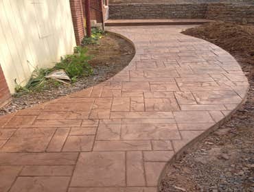 Stamped patio. Ashlee slate pa