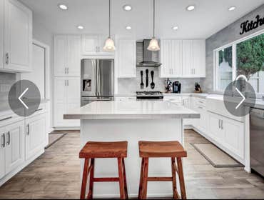 Photos by Golden Shore Design and Build #2 Classic
White cabinets
Efficient and user friendly kitchen
Modern yet affordable
Hard wood floors that gi