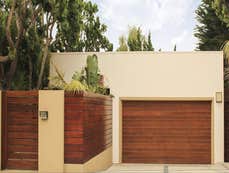 Modern Wood-Paneled Garage Door