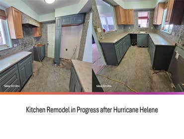 Photos by Wallace Carpentry Inc Kitchen Remodel Progress Pics Kitchen Remodel in Progress after Hurricane Helene