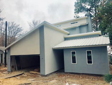 Front elevation after stucco