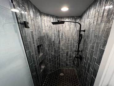 Modern Bathroom and office remodeling project In our valued customer Yuko home,
We Completely remodeled her walk-in shower and bathroom. We used a smar