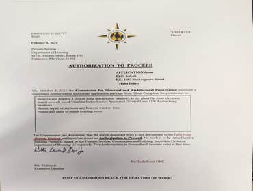 Historical Approval Baltimore Project