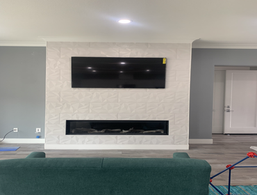 Danville fireplace New fireplace, electrical, and mounted tv.