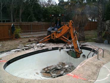 Swimming Pool Removal and Demolition San Antonio,Tx. Project 1 Removing your swimming pool is our specialty and we complete the job in a timely manner.
