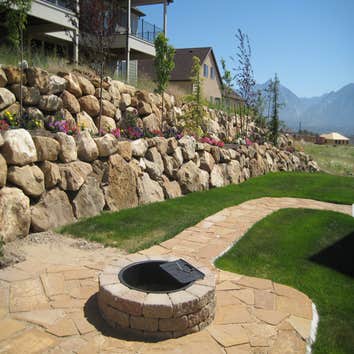 Draper Utah Rock Wall Excavation, addition of a multi-level rock wall
