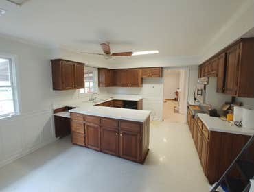 Before kitchen with wall seperating living