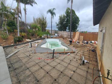 Photos by Gar Builders Inc #7 Swimming pool & spa, concrete deck, hardscape remodel, landscaping irrigation and drain