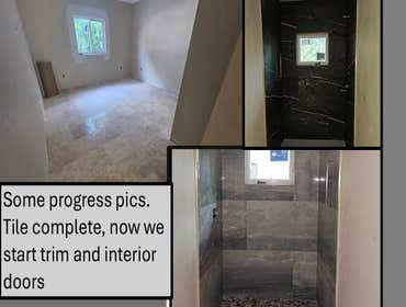 Photos by Wallace Carpentry Inc - Remodel Progress Pics Tile wrapped up ✔️ Next up: trim and interior doors.