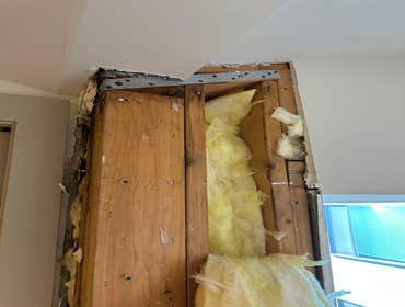 Water Mitigation This project was a roof leak the photos show initial inspection to post demo.