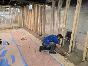 BASEMENT WATERPROOFING / DRAIN TILE SYSTEM (VAN AUKEN ST. / ELMHURST ) For this project we repaired multiple cracks in the foundation, install an inter