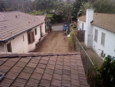 overlooking driveway before
