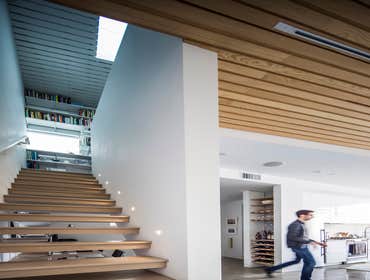 Stair up to Library Wall
