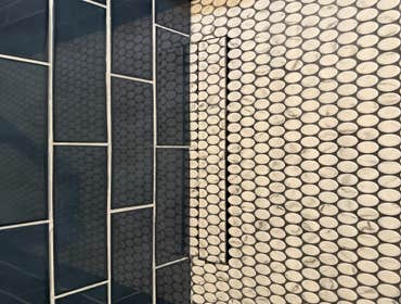 Photos by Purflo plumbing LLC #1 Custom 3’x5 subway tiled shower with mitered joints