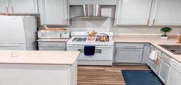*AFTER* kitchen cabinet refinish