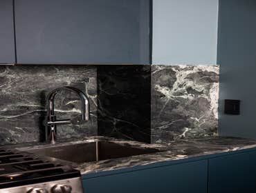 Jersey City Apartment Renovation Chapter worked on the transformation of this Hudson Blue Residence renovation in New Jersey from an ordinary apartment
