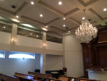 Photos by Oren Raveh #3 install $5K Chandelier high Ceiling 20 fT